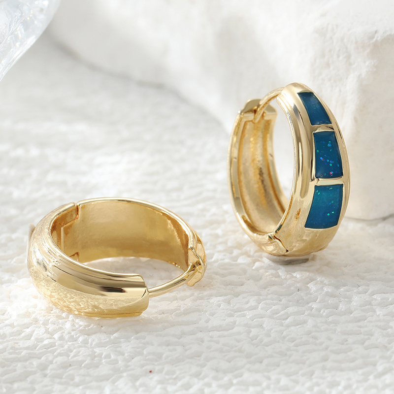 Women's Plated Chunky Hoop Earrings, Minimalist Style